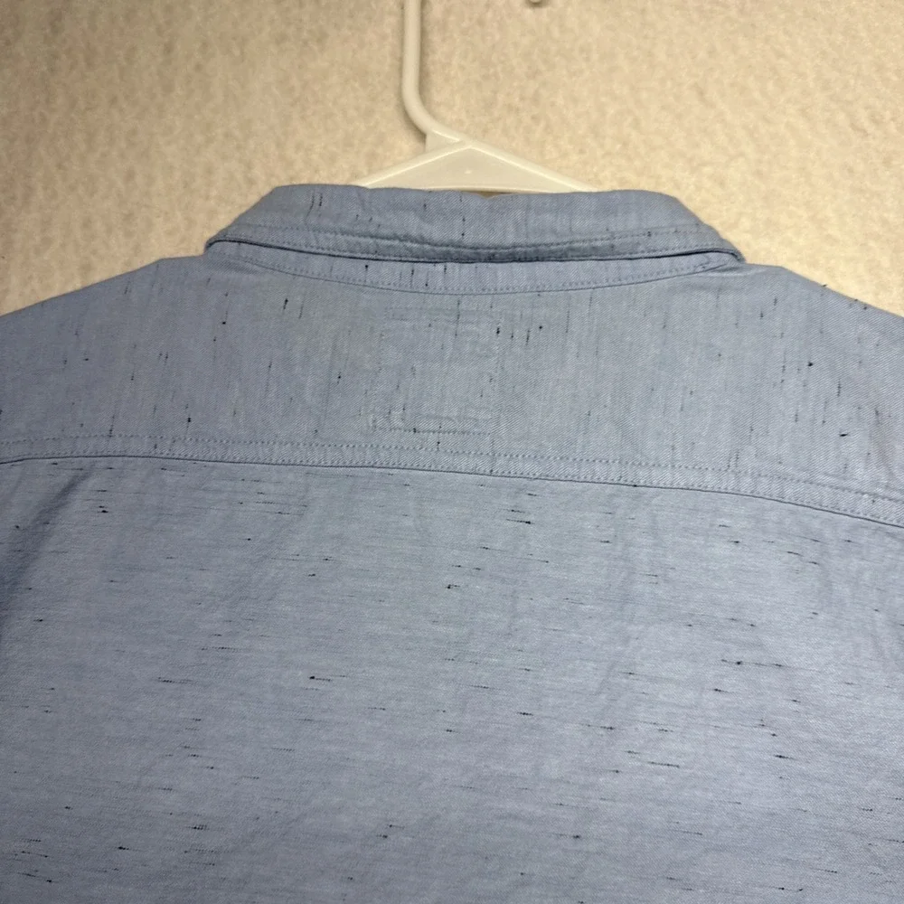 Levi's Blue Ripstop Cotton Button Up Shirt Size 2XL XXL Mens Long Sleeves